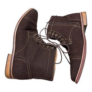 Joseph Abboud Brown Men's Fabric Chukka Ankle Boots Size 11 Zip & Ties
